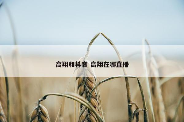 高翔和抖音 高翔在哪直播