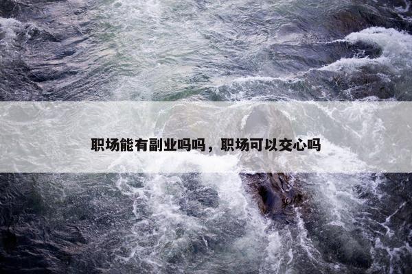 职场能有副业吗吗，职场可以交心吗