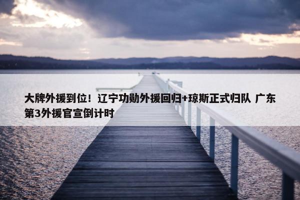 大牌外援到位！辽宁功勋外援回归+琼斯正式归队 广东第3外援官宣倒计时