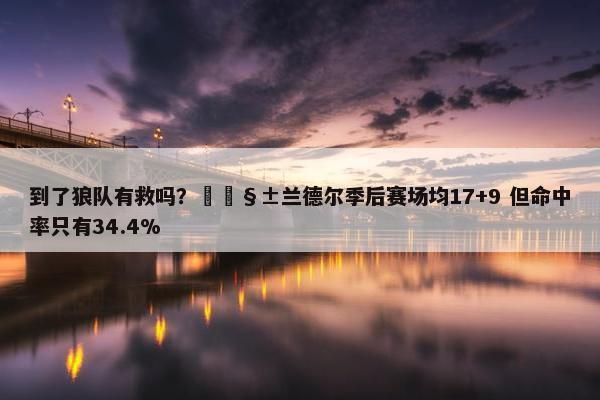 到了狼队有救吗？🧱兰德尔季后赛场均17+9 但命中率只有34.4%