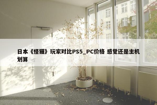 日本《怪猎》玩家对比PS5_PC价格 感觉还是主机划算