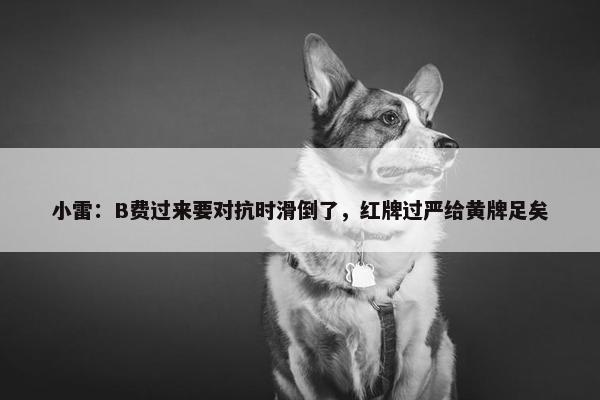 小雷：B费过来要对抗时滑倒了，红牌过严给黄牌足矣