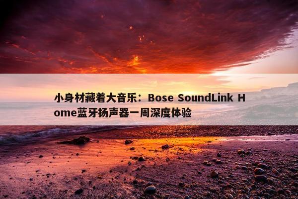 小身材藏着大音乐：Bose SoundLink Home蓝牙扬声器一周深度体验