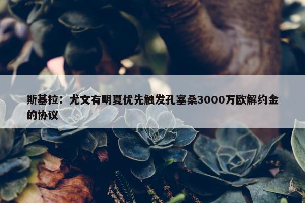 斯基拉：尤文有明夏优先触发孔塞桑3000万欧解约金的协议