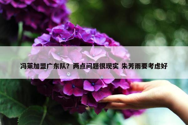 冯莱加盟广东队？两点问题很现实 朱芳雨要考虑好