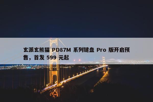 玄派玄熊猫 PD87M 系列键盘 Pro 版开启预售，首发 599 元起