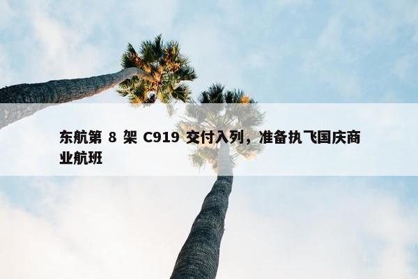 东航第 8 架 C919 交付入列，准备执飞国庆商业航班