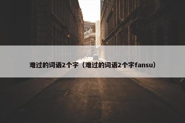 难过的词语2个字（难过的词语2个字fansu）