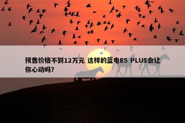 预售价格不到12万元 这样的蓝电E5 PLUS会让你心动吗？