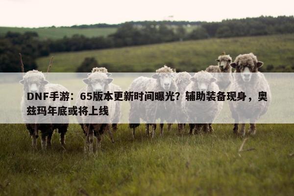 DNF手游：65版本更新时间曝光？辅助装备现身，奥兹玛年底或将上线