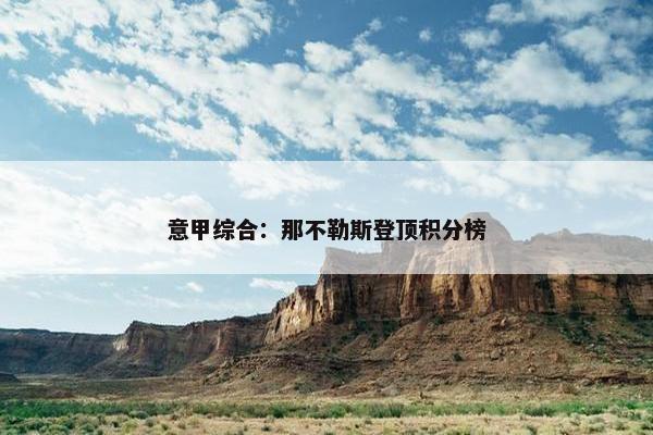 意甲综合：那不勒斯登顶积分榜