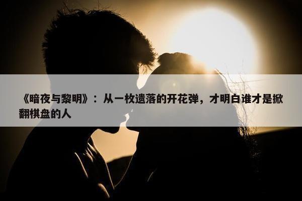 《暗夜与黎明》：从一枚遗落的开花弹，才明白谁才是掀翻棋盘的人