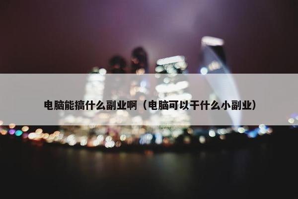 电脑能搞什么副业啊（电脑可以干什么小副业）