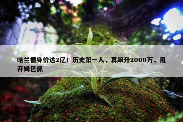 哈兰德身价达2亿！历史第一人，再飙升2000万，甩开姆巴佩