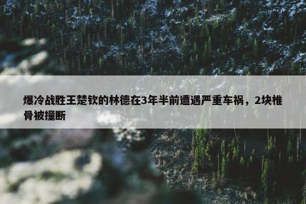 爆冷战胜王楚钦的林德在3年半前遭遇严重车祸，2块椎骨被撞断