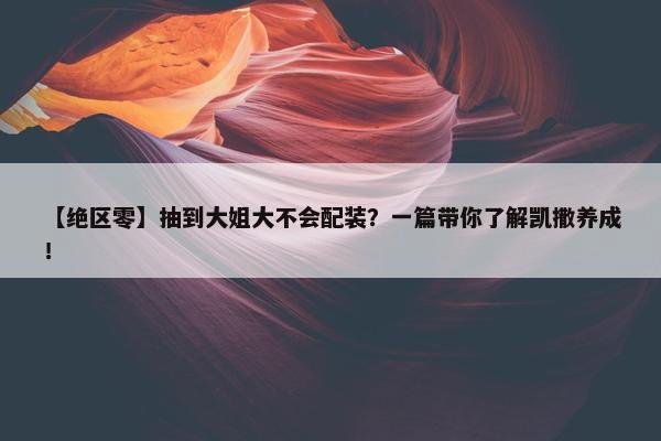 【绝区零】抽到大姐大不会配装？一篇带你了解凯撒养成！