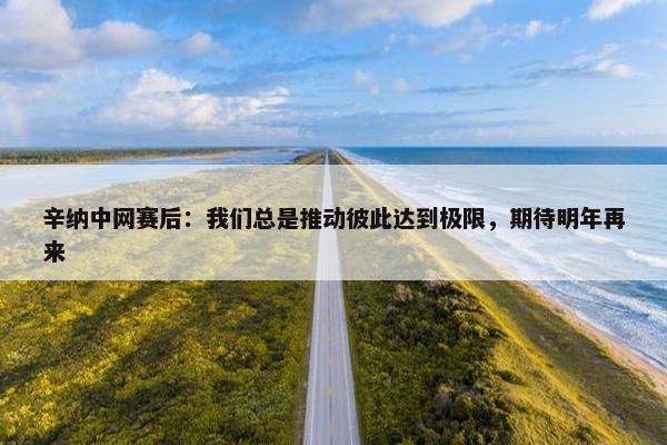 辛纳中网赛后：我们总是推动彼此达到极限，期待明年再来