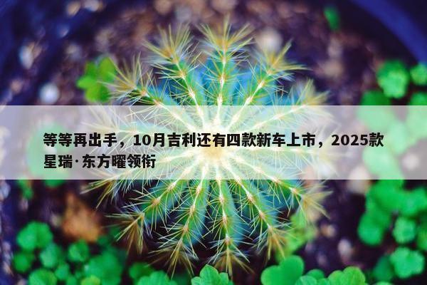 等等再出手，10月吉利还有四款新车上市，2025款星瑞·东方曜领衔