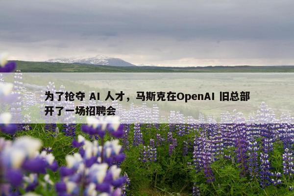 为了抢夺 AI 人才，马斯克在OpenAI 旧总部开了一场招聘会