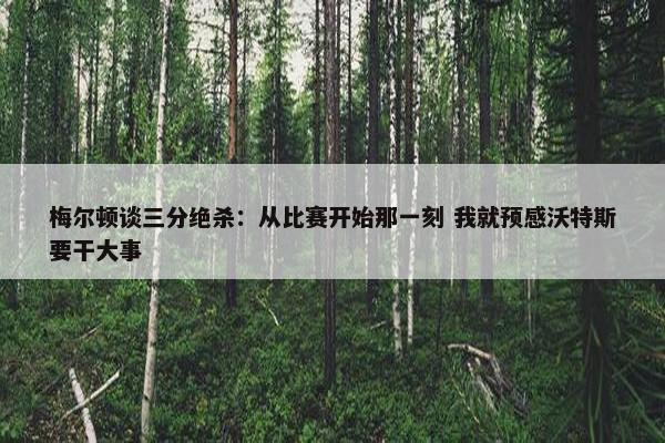 梅尔顿谈三分绝杀：从比赛开始那一刻 我就预感沃特斯要干大事