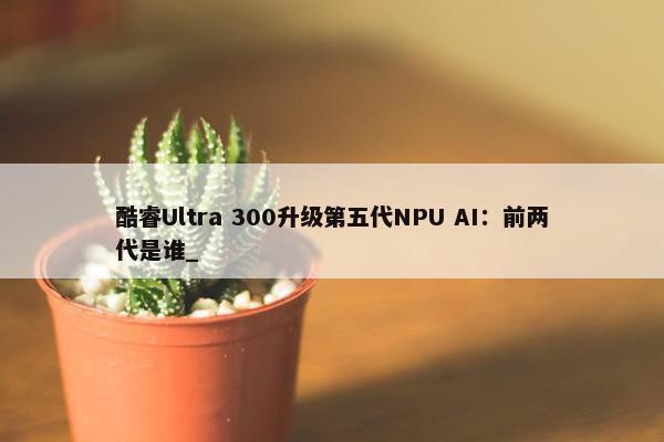 酷睿Ultra 300升级第五代NPU AI：前两代是谁_