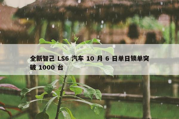 全新智己 LS6 汽车 10 月 6 日单日锁单突破 1000 台