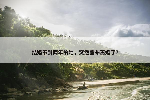 结婚不到两年的她，突然宣布离婚了？