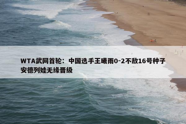 WTA武网首轮：中国选手王曦雨0-2不敌16号种子安德列娃无缘晋级