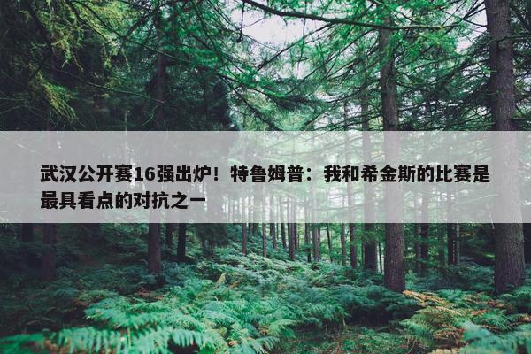 武汉公开赛16强出炉！特鲁姆普：我和希金斯的比赛是最具看点的对抗之一