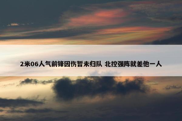 2米06人气前锋因伤暂未归队 北控强阵就差他一人