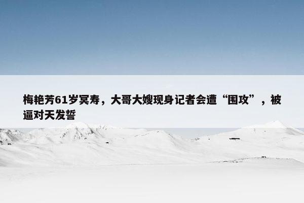 梅艳芳61岁冥寿，大哥大嫂现身记者会遭“围攻”，被逼对天发誓