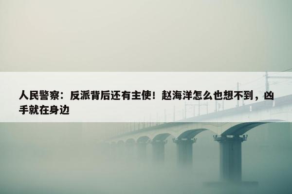 人民警察：反派背后还有主使！赵海洋怎么也想不到，凶手就在身边