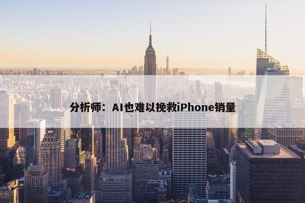 分析师：AI也难以挽救iPhone销量