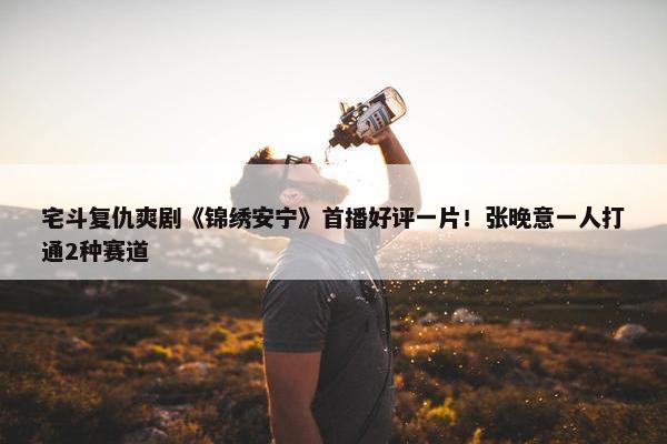 宅斗复仇爽剧《锦绣安宁》首播好评一片！张晚意一人打通2种赛道