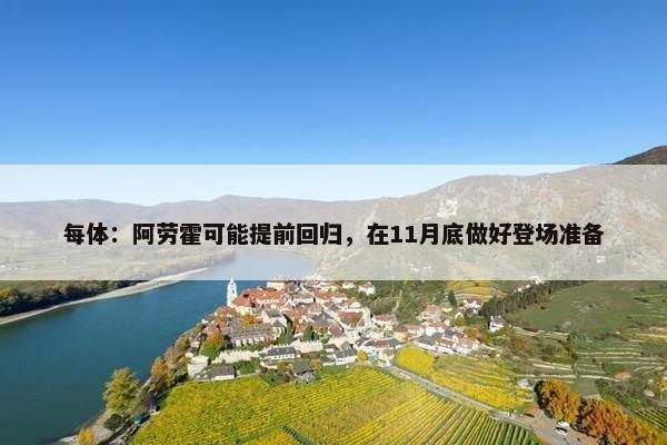 每体：阿劳霍可能提前回归，在11月底做好登场准备