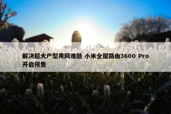 解决超大户型用网难题 小米全屋路由3600 Pro开启预售