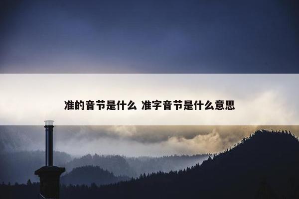 准的音节是什么 准字音节是什么意思