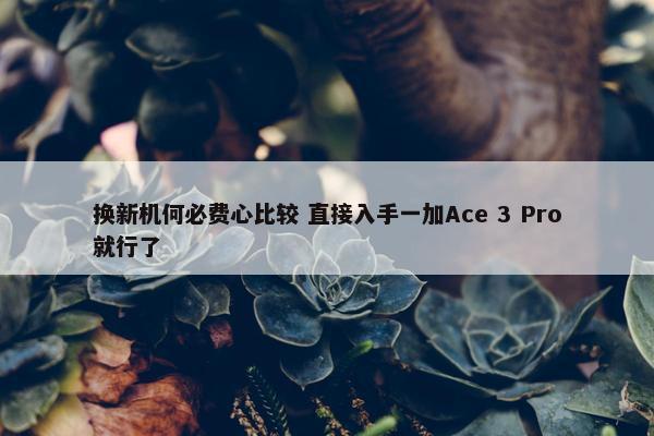 换新机何必费心比较 直接入手一加Ace 3 Pro就行了