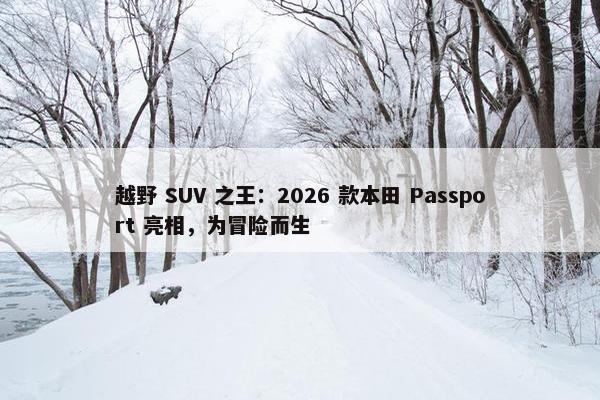 越野 SUV 之王：2026 款本田 Passport 亮相，为冒险而生