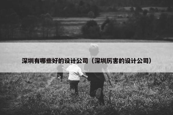 深圳有哪些好的设计公司（深圳厉害的设计公司）