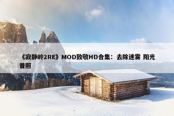 《寂静岭2RE》MOD致敬HD合集：去除迷雾 阳光普照