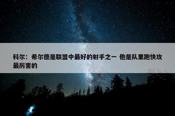 科尔：希尔德是联盟中最好的射手之一 他是队里跑快攻最厉害的