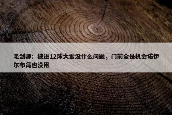 毛剑卿：被进12球大雷没什么问题，门前全是机会诺伊尔布冯也没用