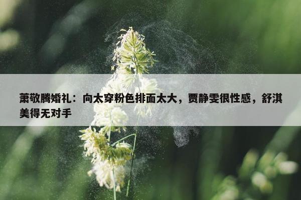 萧敬腾婚礼：向太穿粉色排面太大，贾静雯很性感，舒淇美得无对手