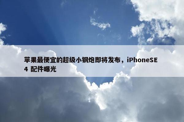 苹果最便宜的超级小钢炮即将发布，iPhoneSE 4 配件曝光