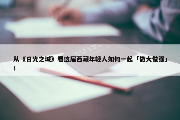 从《日光之城》看这届西藏年轻人如何一起「做大做强」！