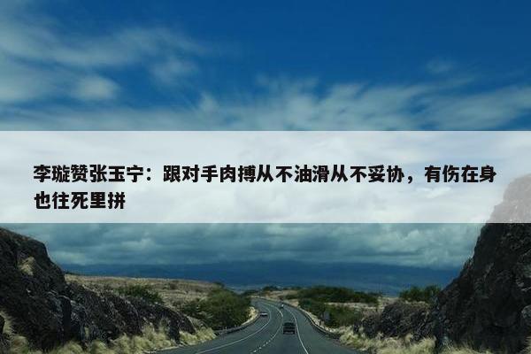 李璇赞张玉宁：跟对手肉搏从不油滑从不妥协，有伤在身也往死里拼