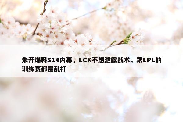 朱开爆料S14内幕，LCK不想泄露战术，跟LPL的训练赛都是乱打