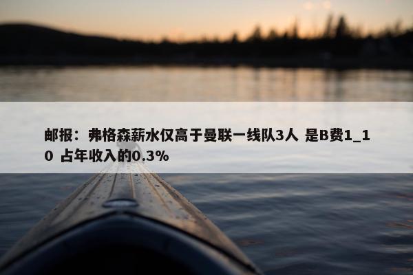 邮报：弗格森薪水仅高于曼联一线队3人 是B费1_10 占年收入的0.3%