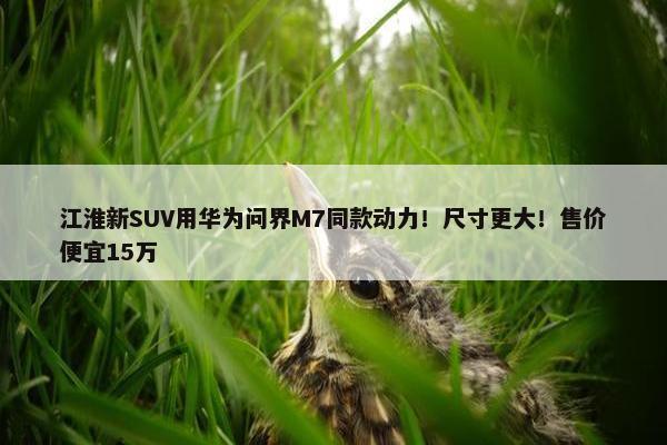 江淮新SUV用华为问界M7同款动力！尺寸更大！售价便宜15万